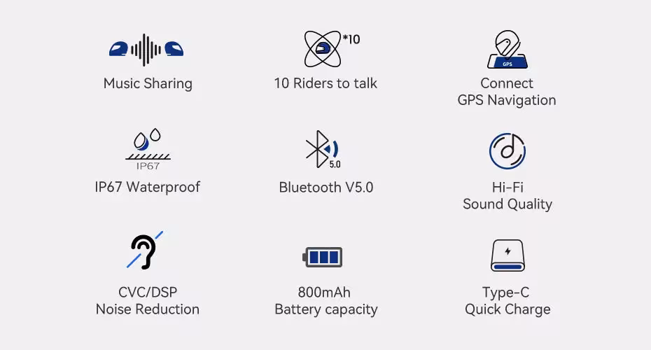 motorcycle Bluetooth helmet 10 riders