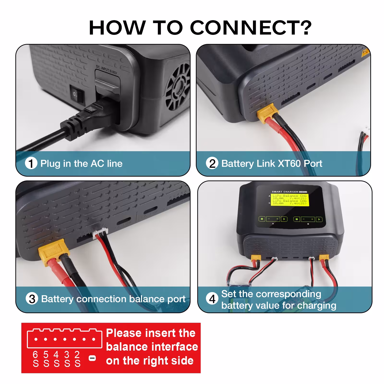 cargador de equilibrio para baterías LiPo