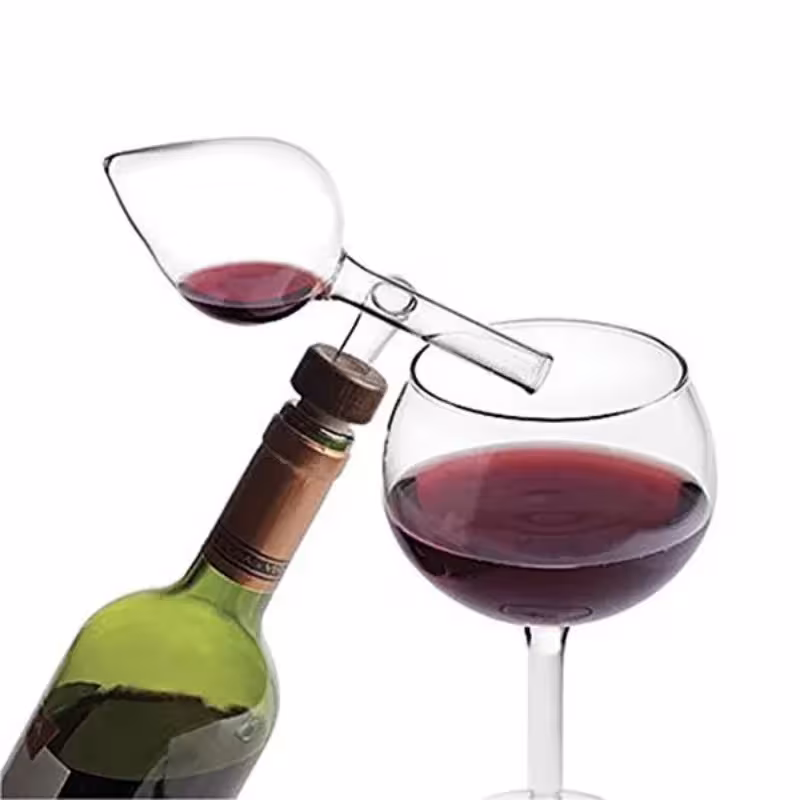 Aérateur de vin rouge en forme de pêche transparent bec verseur rapide et décanteur