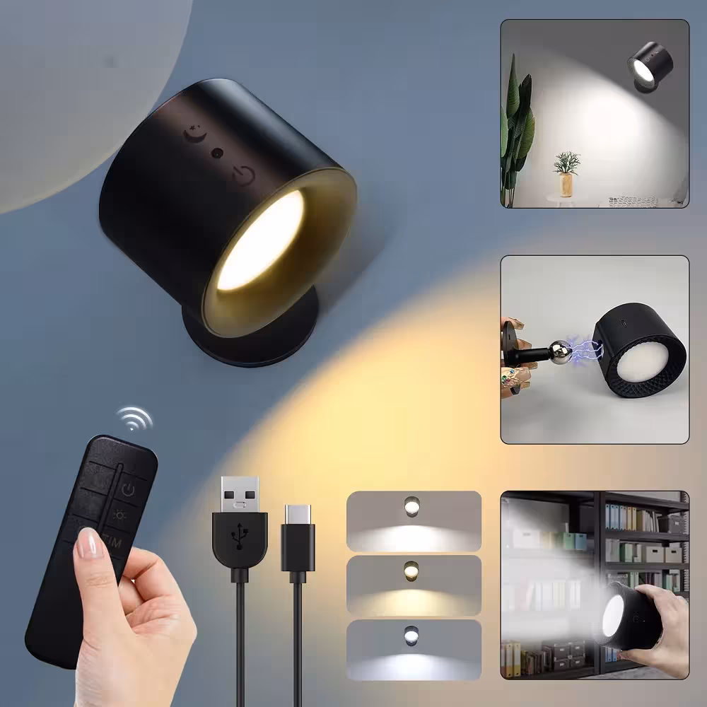 Double-headed LED wall light with sensor and remote control