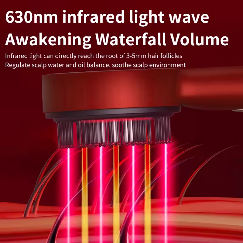 electric massage brush with red light