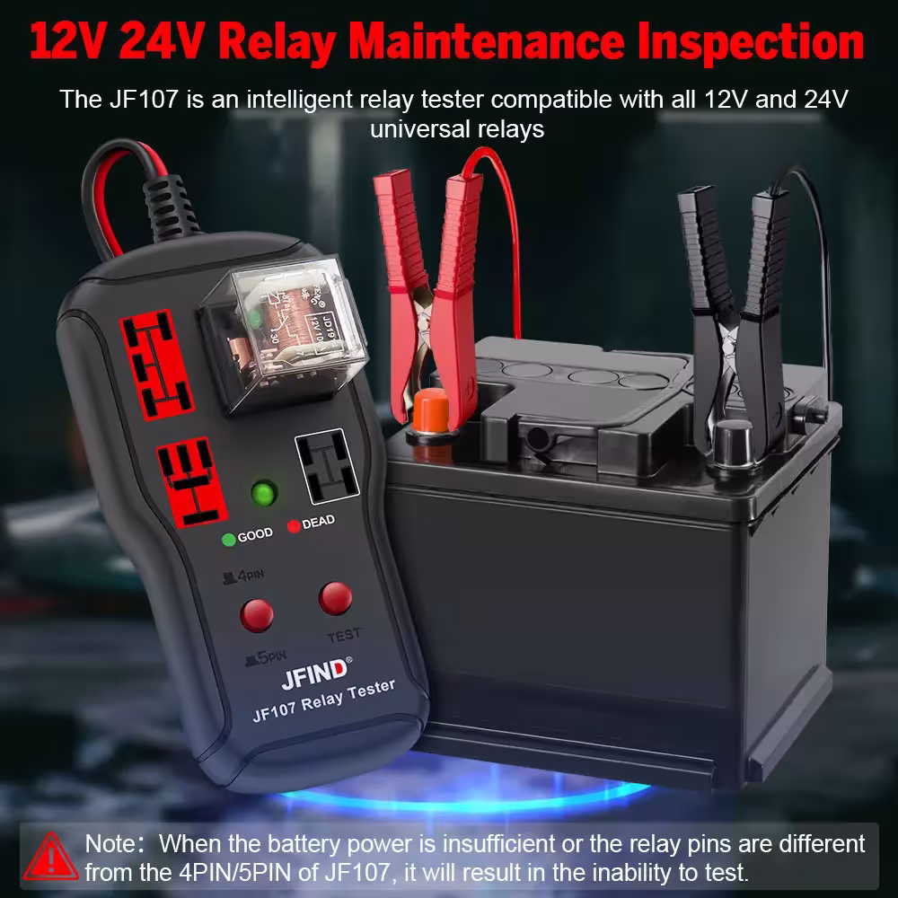 relė testuoklis 12V 24V