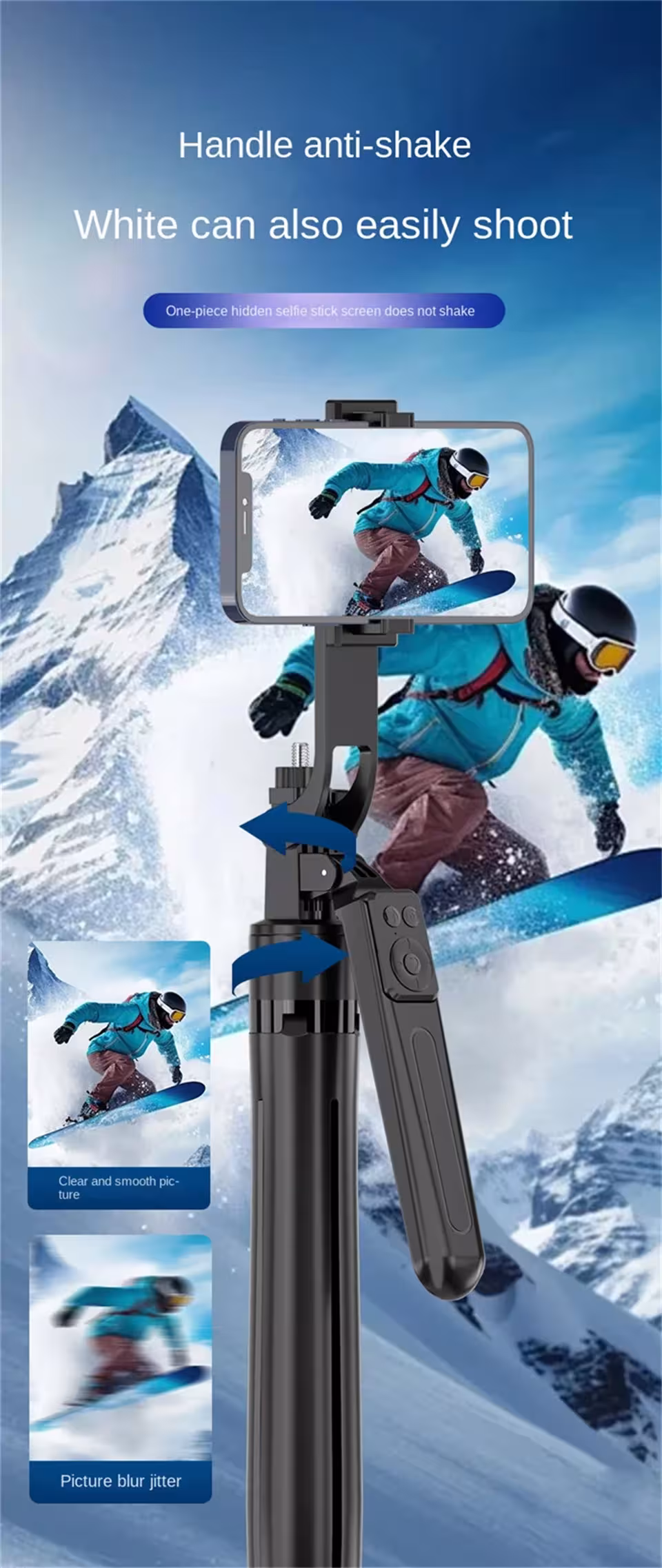 selfie stick trikojis bluetooth