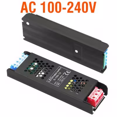 Ultra plona LED juostos maitinimo šaltinis DC 12V/24V 60W 100W 150W 200W 300W 400W