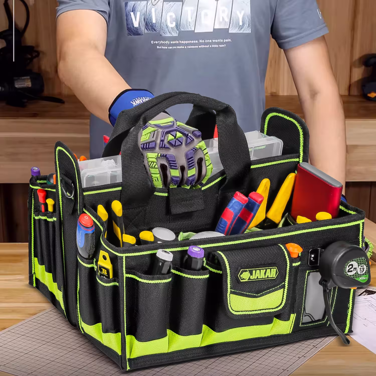 40-pocket tool bag for electricians and HVAC technicians