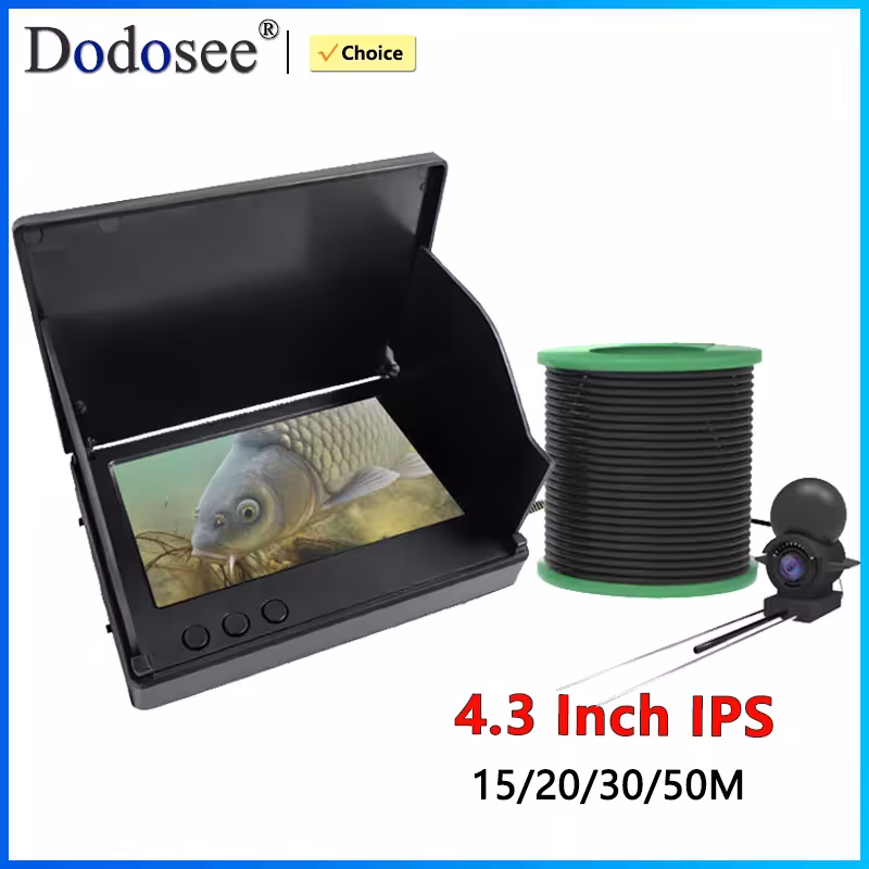 Dodosee telecamera da pesca 1080P schermo da 4.3 pollici con visione notturna IR