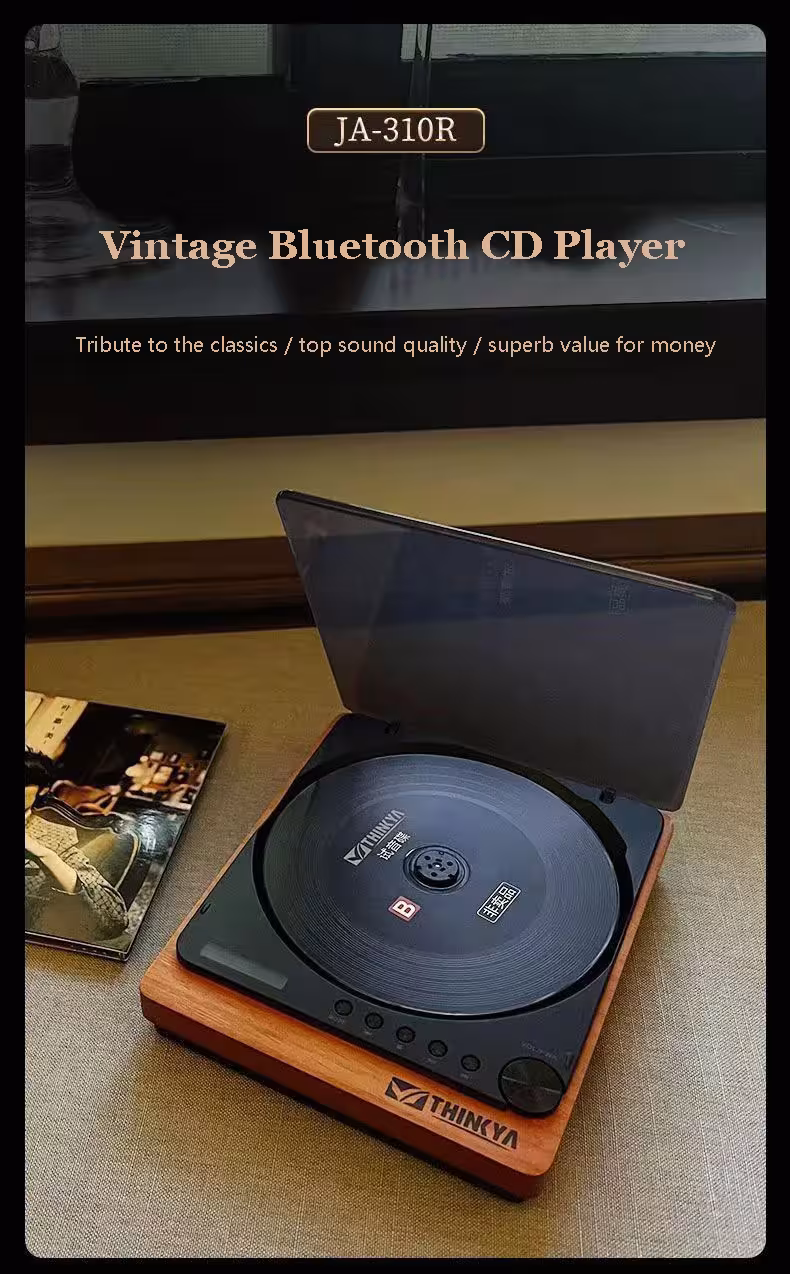 Holz-CD-Player mit Bluetooth