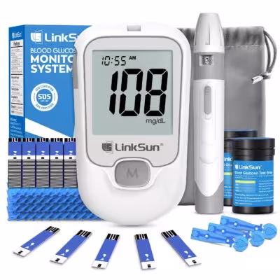 LinkSun G-425-1 blood glucose counter with 50 / 100 test strip for diabetes monitoring