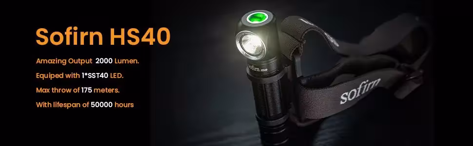 Lampe frontale rechargeable USB C