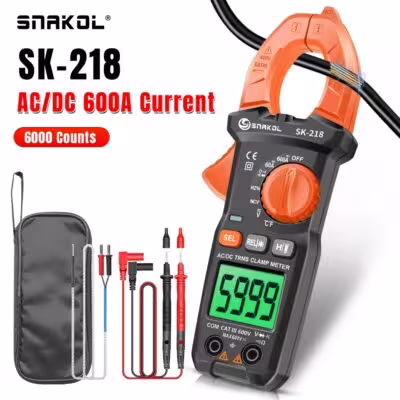 Digital Current Meter 600A AC DC 6000 Counts True RMS Multimeter