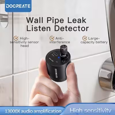 Portable Pipe Leak Detector with 13000X Audio Amplifier Type-C
