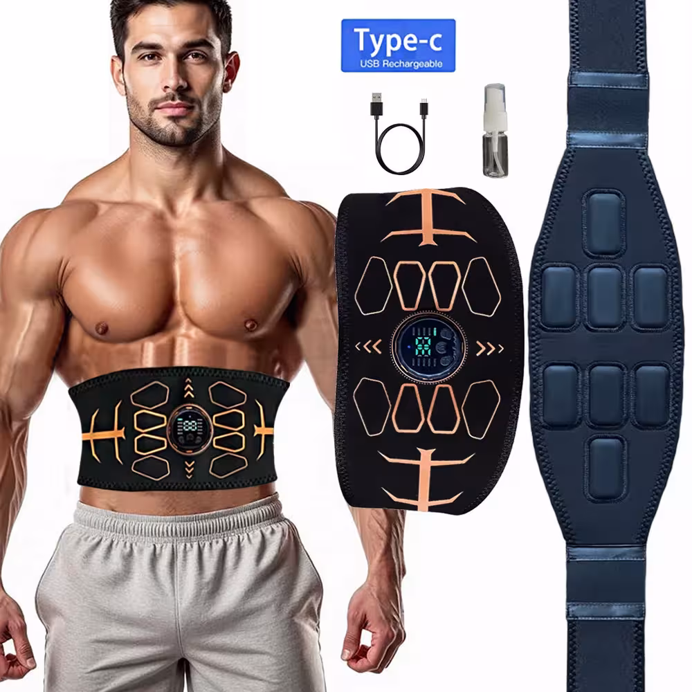 Muscle Toner EMS Smart Pilvo Toninis Diržas USB Įkrovimas Masažo Treneris