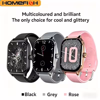 HOMEFISH H9 Reloj inteligente con llamadas Bluetooth y monitor de frecuencia cardíaca