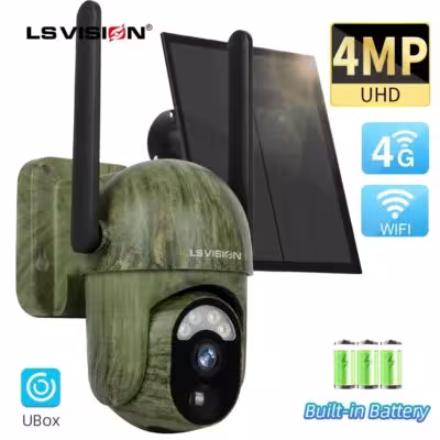 LS VISION 4MP 4G bezprzewodowa kamera zewnętrzna zasilana energią słoneczną z detekcją ludzi
