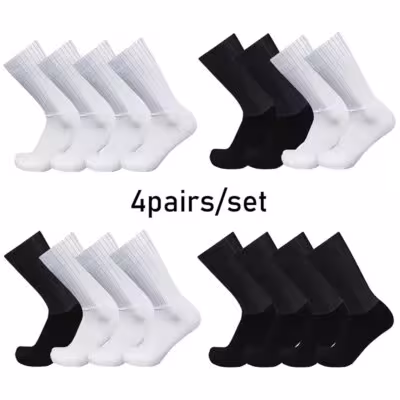 4 pair bike sports socks set with silicone and anti-slip protection