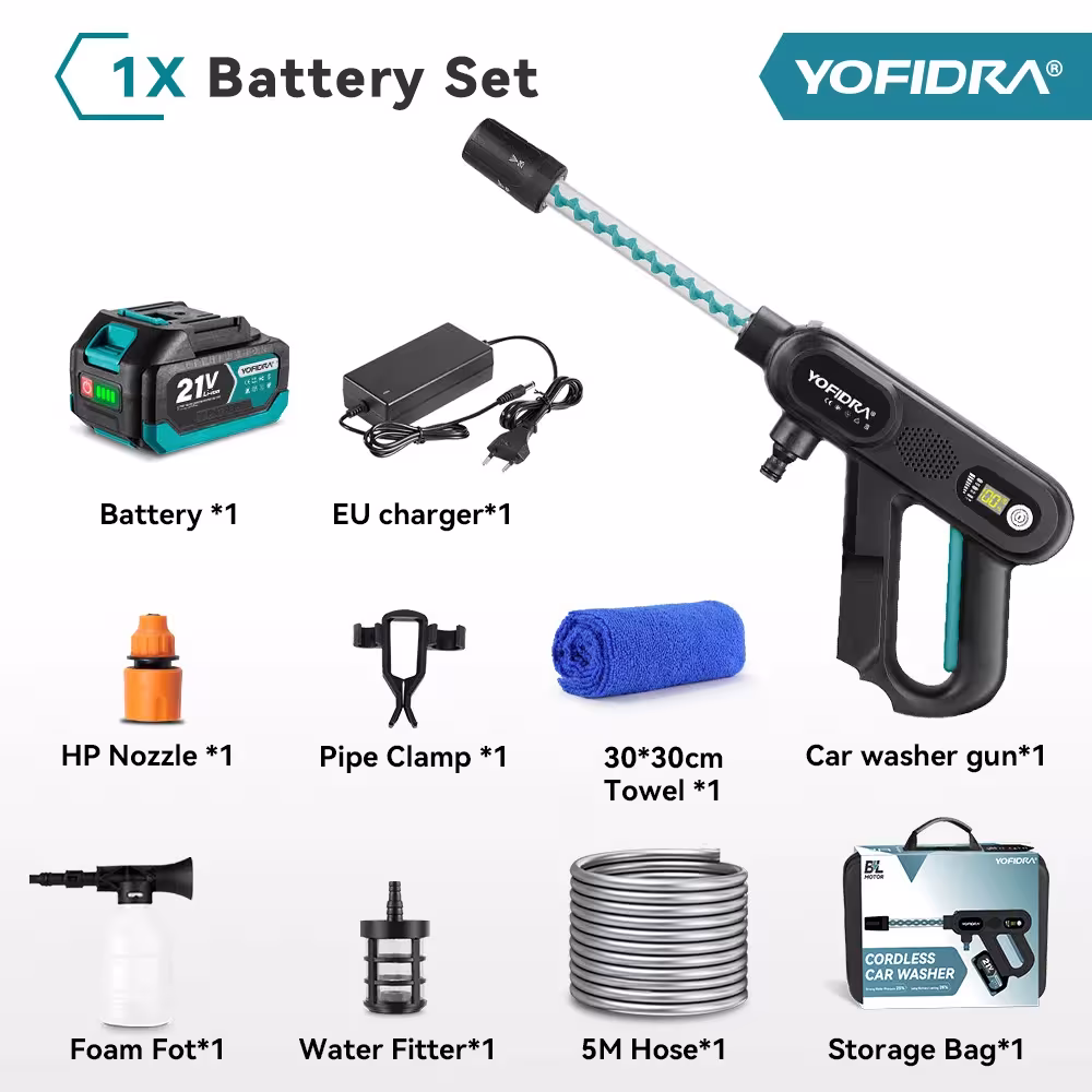 YOFIDRA belėtė aukšto slėgio automobilių plovimo pistoletas 3 funkcijos 3500W