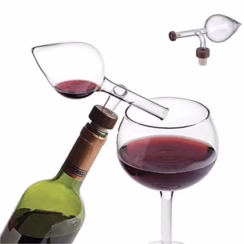 Aérateur de vin rouge au design en forme de pêche bec verseur transparent pour bouteille