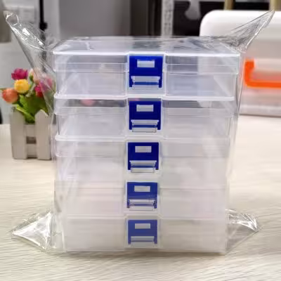 5 scatole trasparenti in plastica per organizzare piccoli oggetti
