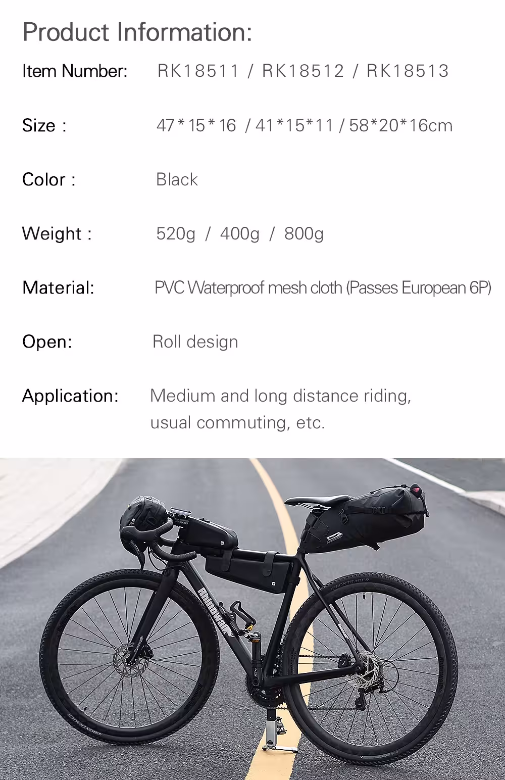 borsa per bici impermeabile