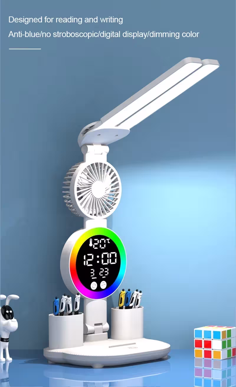 LED desk lamp with fan