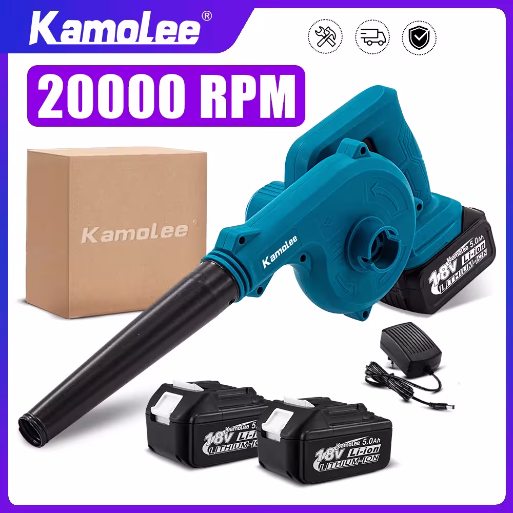Kamolee 20000rpm belaidis plaukų džiovintuvas ir dulkių valytuvas 2 in 1 18V-21V akumuliatoriui