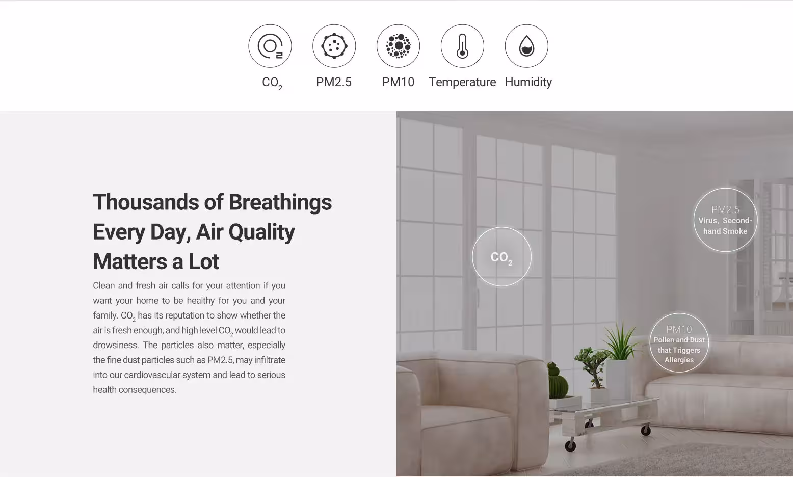 moniteur de qualité de l'air WiFi