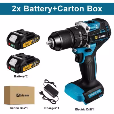 Gisam 65N.m 13MM Trapano a percussione elettrico brushless a batteria per Makita 18V