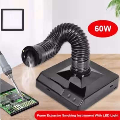 Extractor de humos para soldador de 60W con linterna LED y filtro de carbón