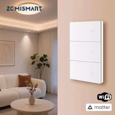 Interruptor de luz de pared WiFi inteligente Matter material PC 1 2 3 4 polos