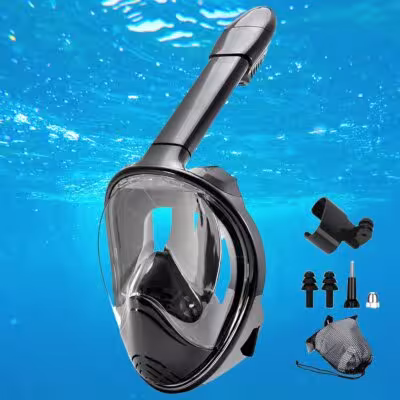 Full face snorkeling mask with camera time