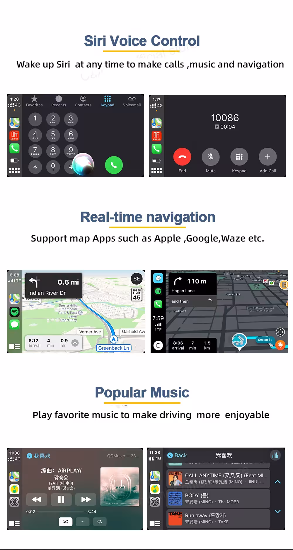 adaptateur USB filaire CarPlay