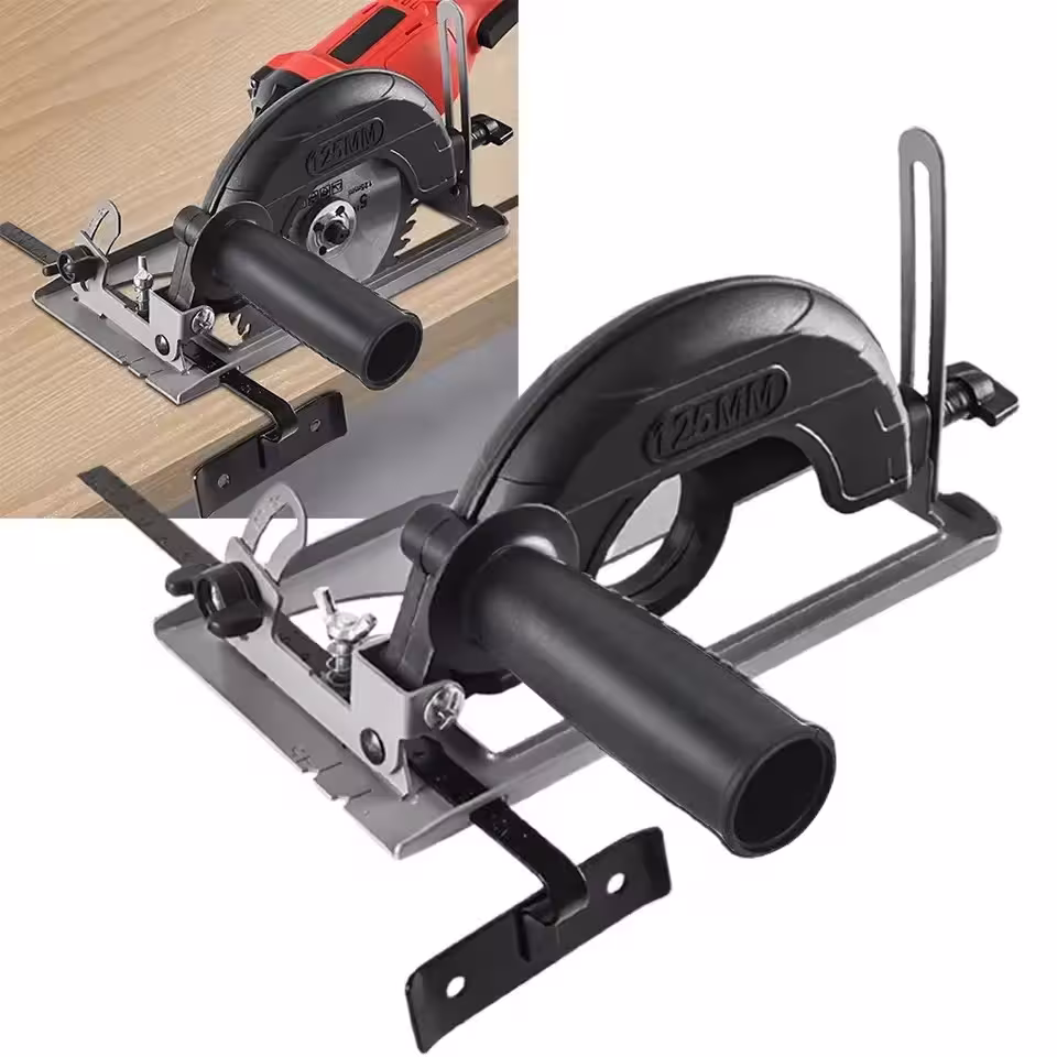 Adaptador para amoladora angular para sierras, apto para discos de hasta 125mm, ángulo y profundidad ajustables
