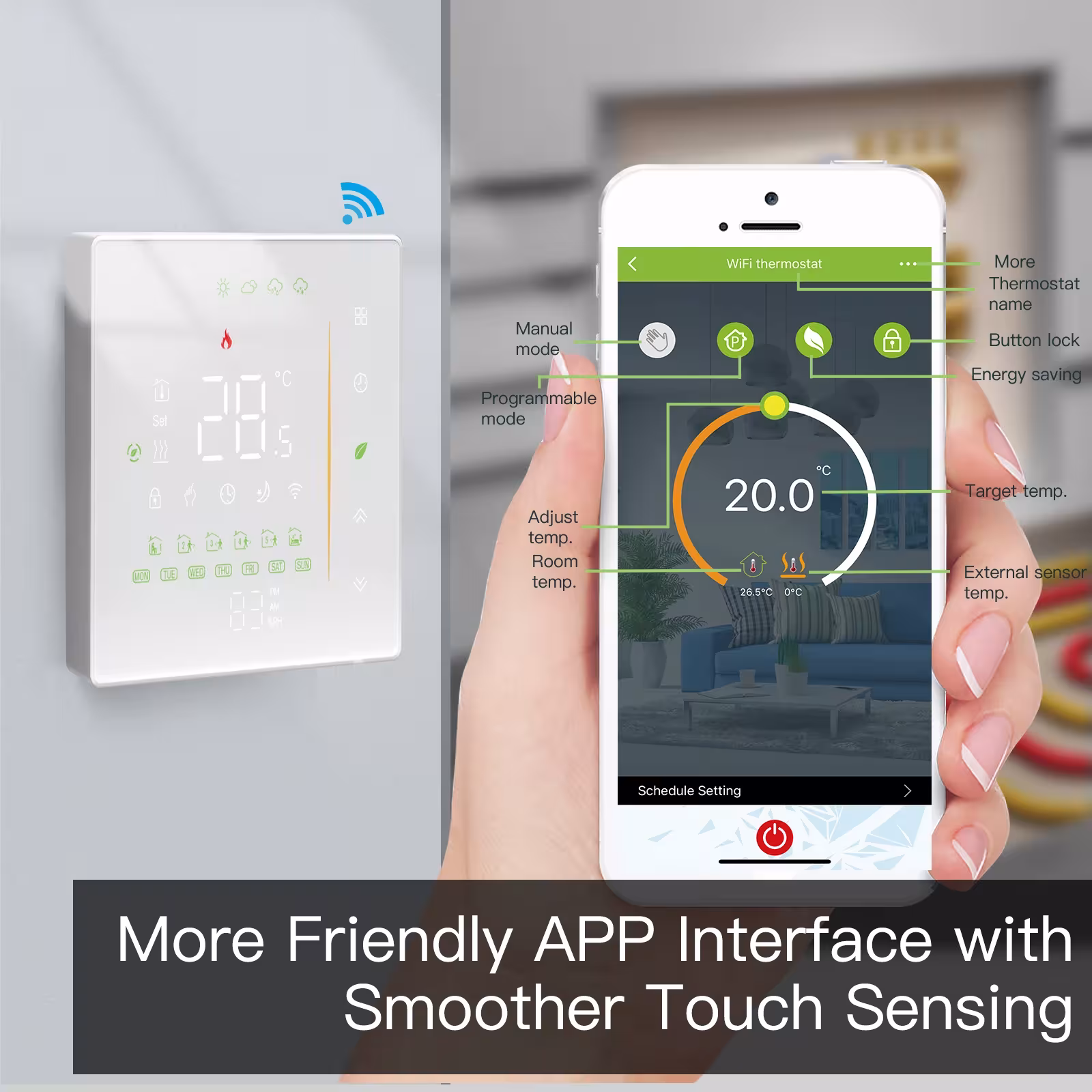 WiFi thermostat for heating