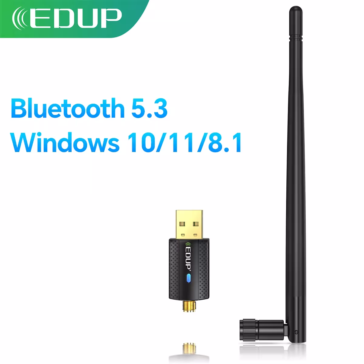 Adattatore Bluetooth 5.3 USB EDUP B3552Plus, portata di trasmissione 200m, compatibile con Windows 8.1/10/11