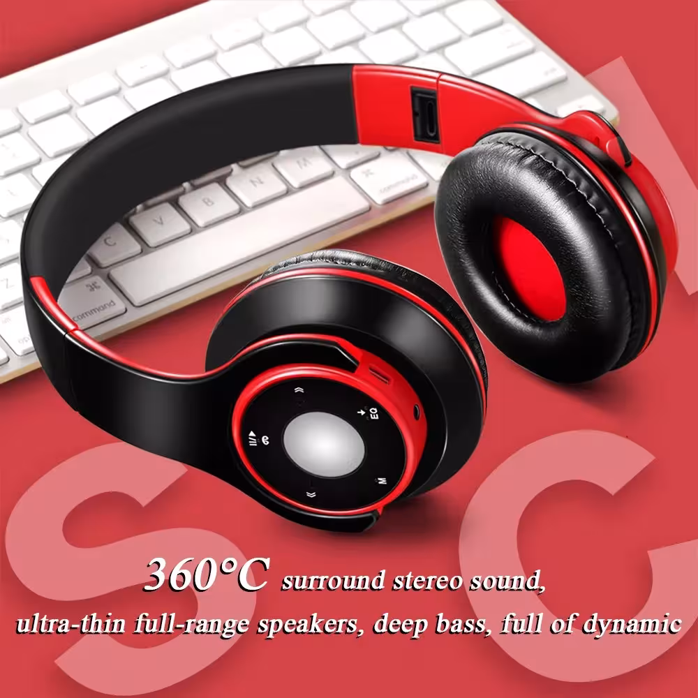 Auriculares estéreo inalámbricos Bluetooth V5.3 con tarjeta SD y 20 horas de autonomía