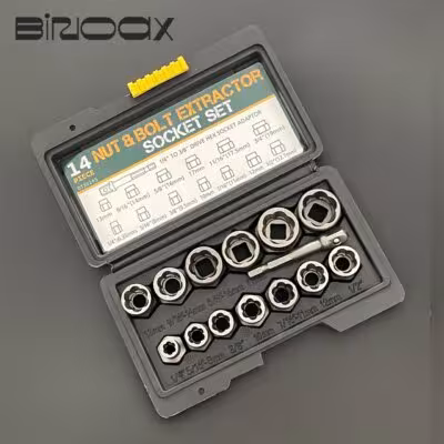 Juego de 14 piezas para extraer tornillos y ejes de acero Cr-Mo, para reparación profesional de automóviles e industria.