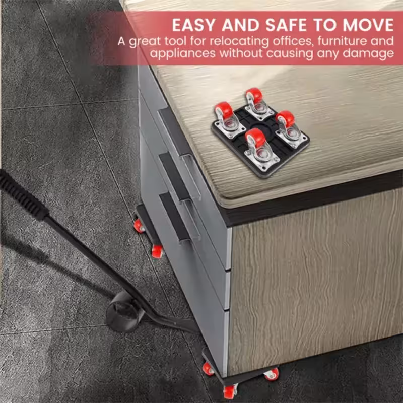 Furniture moving device with universal wheels for easily lifting heavy household items, up to 400 kg