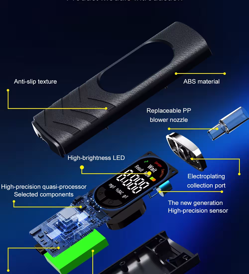 alkoholio testuoklis LCD