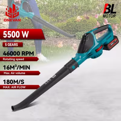 Brushless Motor 5500W Electric Air Blower 46000RPM Cordless Makita 18V
