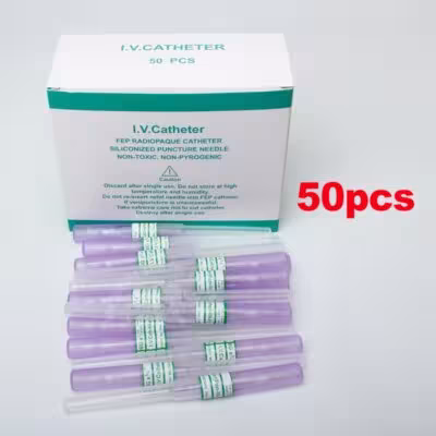 50pcs IV Cannula Empty Type Intravenous Injection Catheter 20G 22G 24G 26G Veterinary Protective
