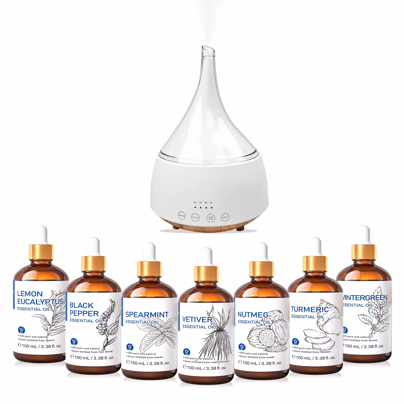 HIQILI Olio essenziale di oliva 100ml diffonde aromaterapia per diffusore