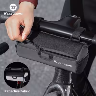Bolsa para manillar de bicicleta WEST BIKING con reflectantes para bicicleta deportiva