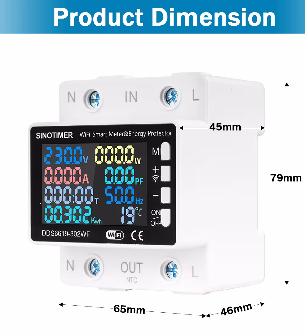 Smart WiFi energy meter 63A