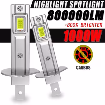 H1 LED lumières pour voiture Canbus 800000LM 1000W mini taille 12V 24V