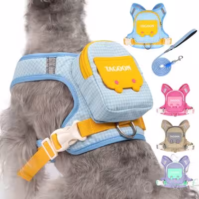 Gilet regolabile per cani e gatti con zaino