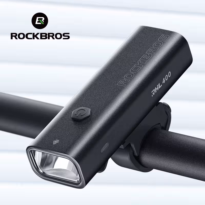 ROCKBROS dviračio priekinė LED lempa su TYPE-C įkrova 2000mAh aliumininė