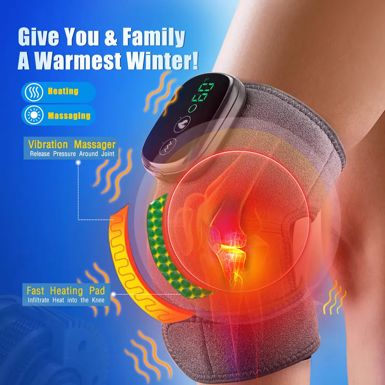 heated knee massage pad