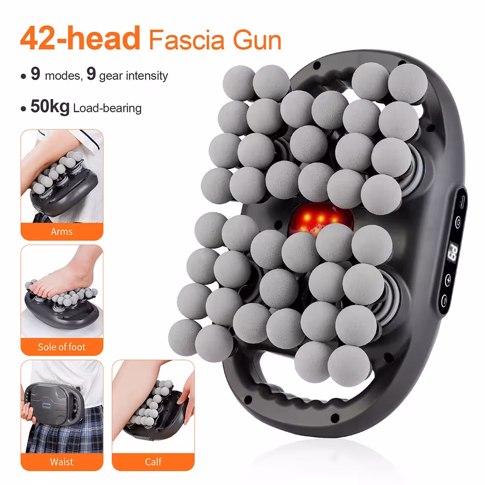 42-head fascial massager with deep vibration massage for back and neck