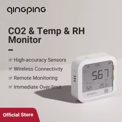 Qingping termómetro hygrometer detector CO2 control remoto WiFi