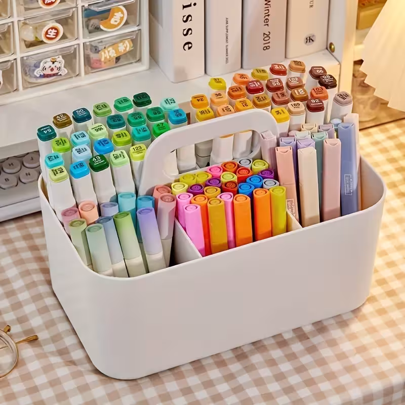 5-Shot Plastic Storage Bag with Handle Office Organizer